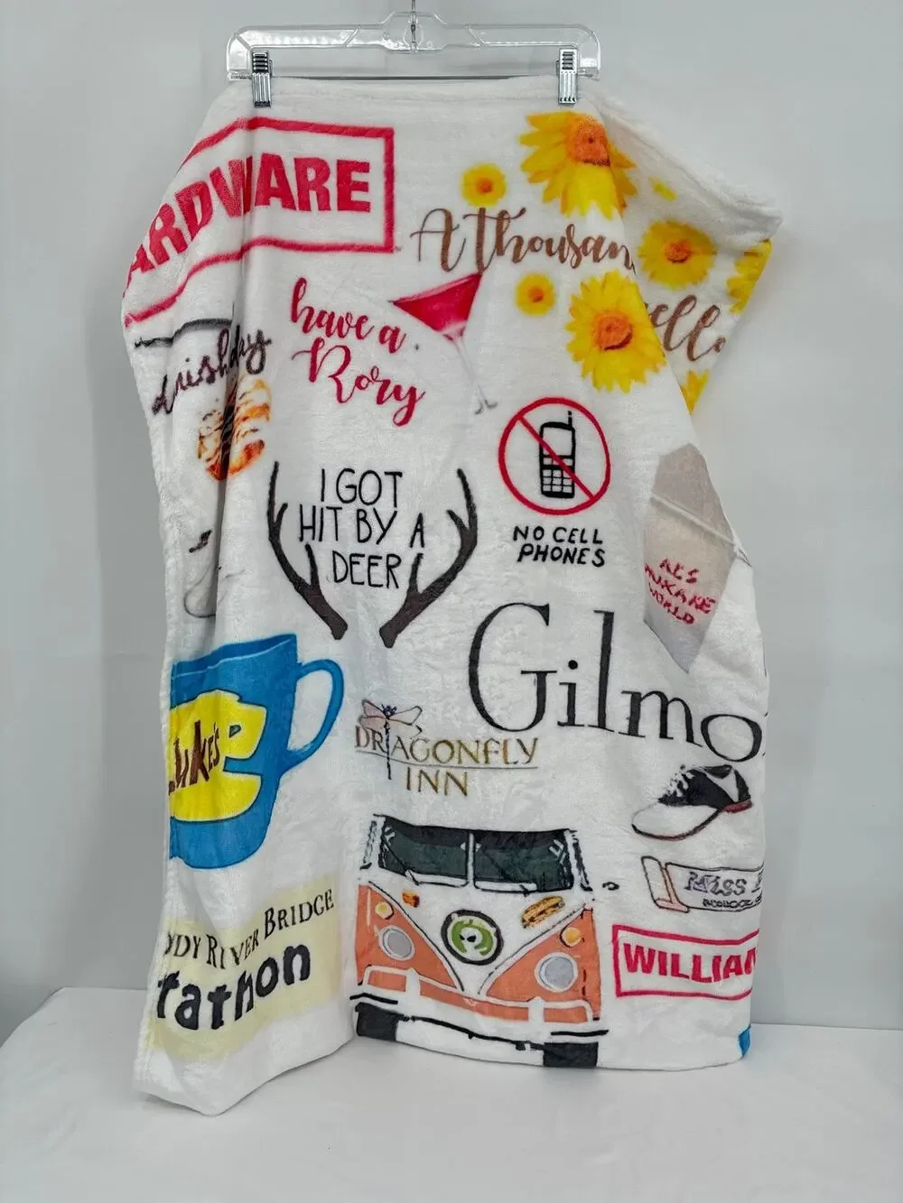Gilmore Girls Luke's Diner Dragonfly Inn Cozy Book Stack Throw Blanket